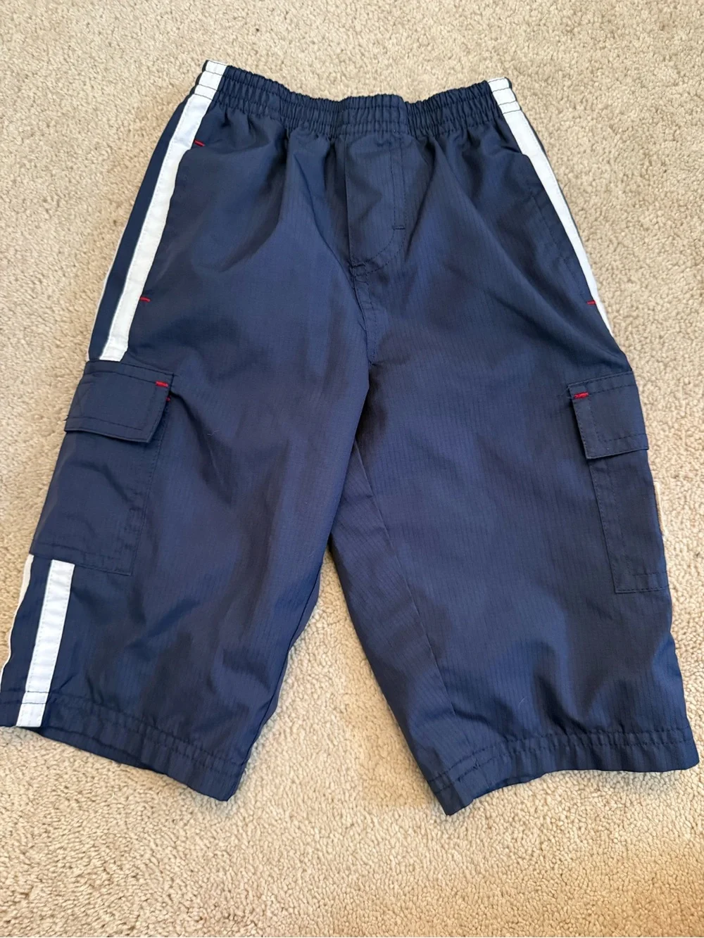 Carter's Navy Jogger Sweatpants with White Stripes and Patch